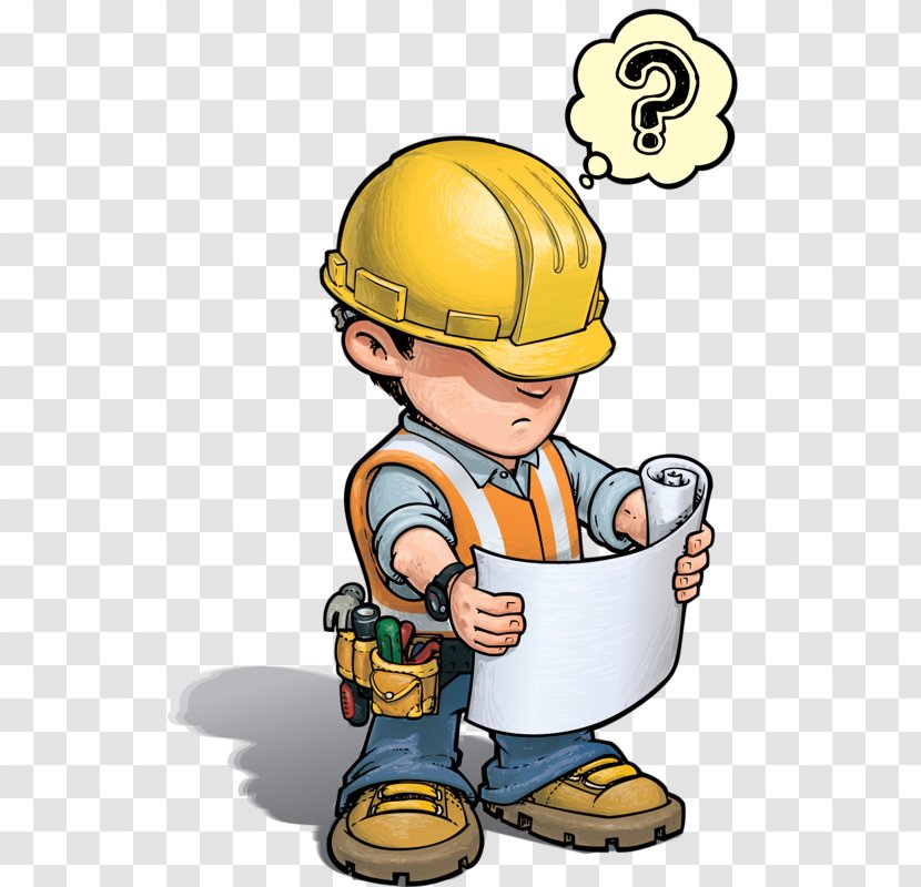 Construction Worker Architectural Engineering Cartoon - Hard Hat - Building Transparent PNG