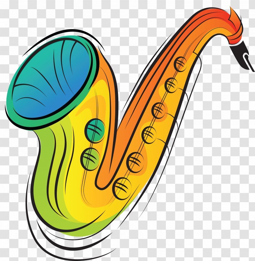 Musical Instruments Cartoon Saxophone Clip Art - Silhouette Transparent PNG