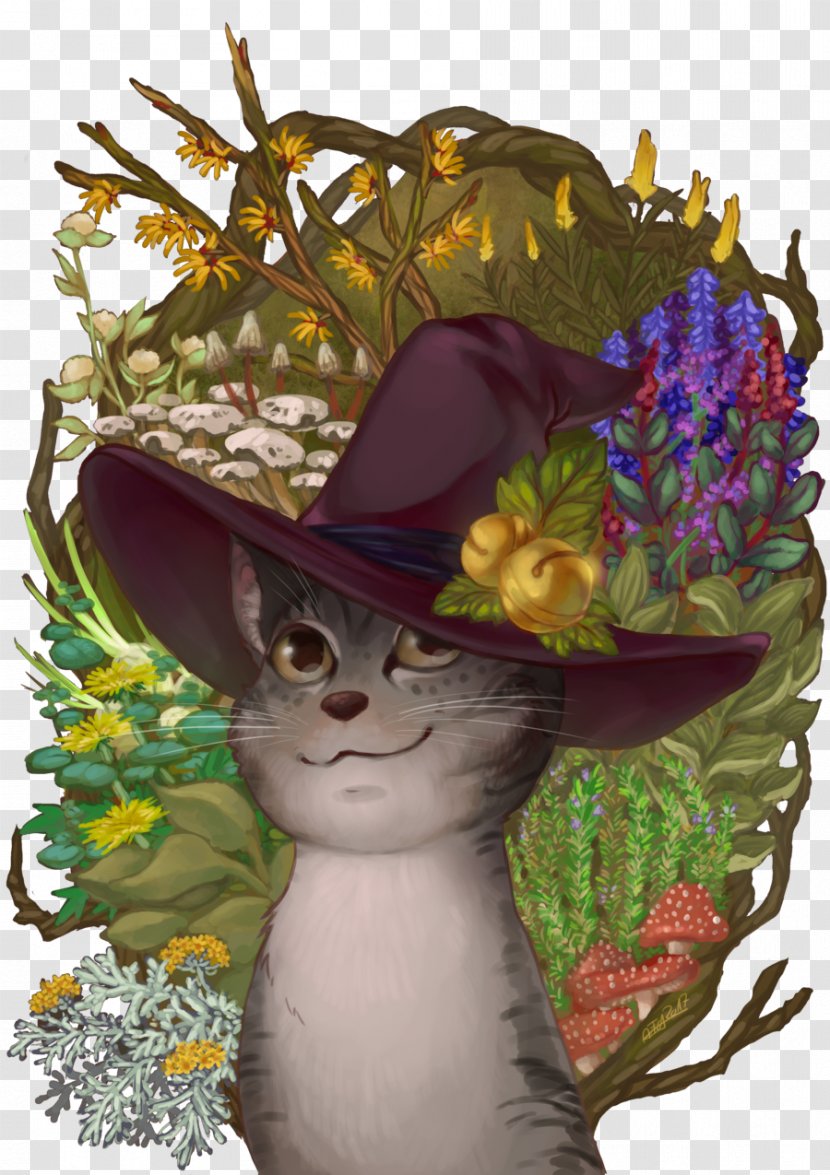 Floral Design Flowering Plant Hat - Mythical Creature Transparent PNG