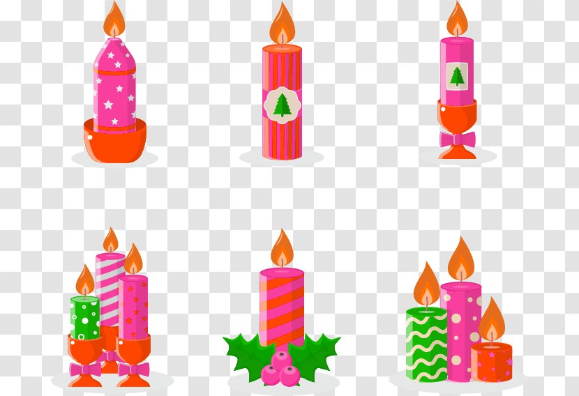 Red Cartoon Candle Clip Art - Decoration Pattern Transparent PNG