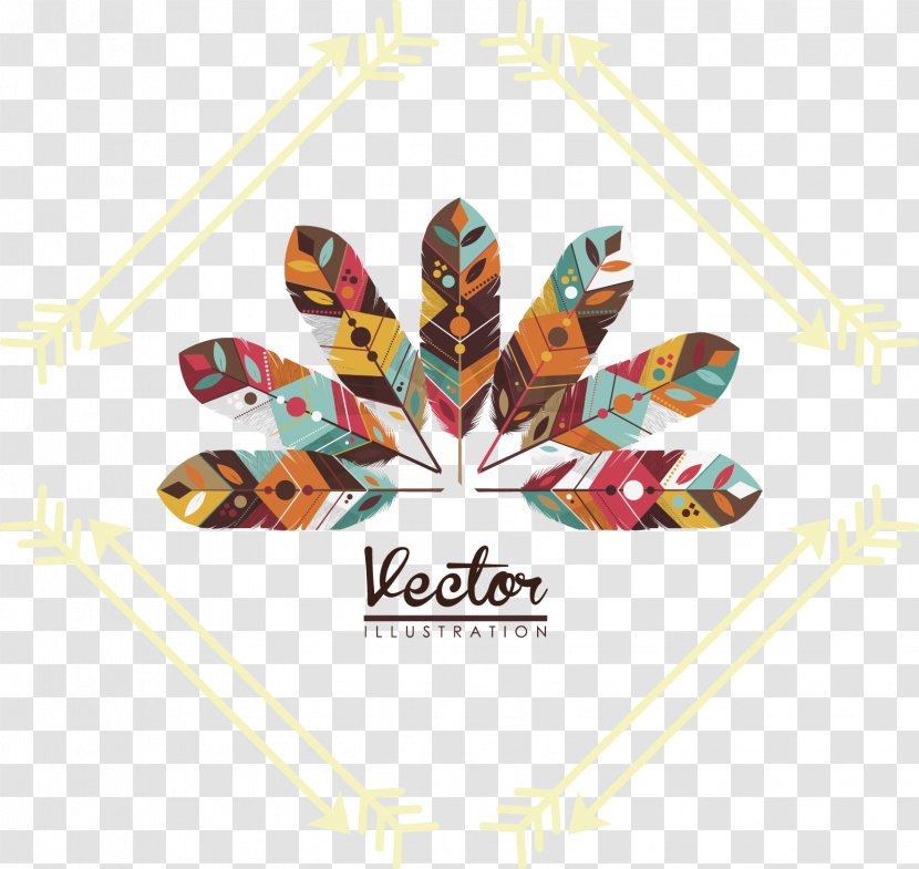 Boho-chic Feather Illustration - Art - Vector Transparent PNG