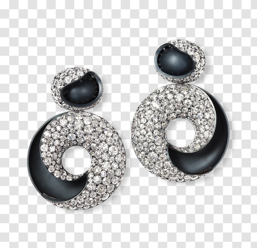 Earring Jewellery Hemmerle Silver Diamond - Handmade Earrings Transparent PNG