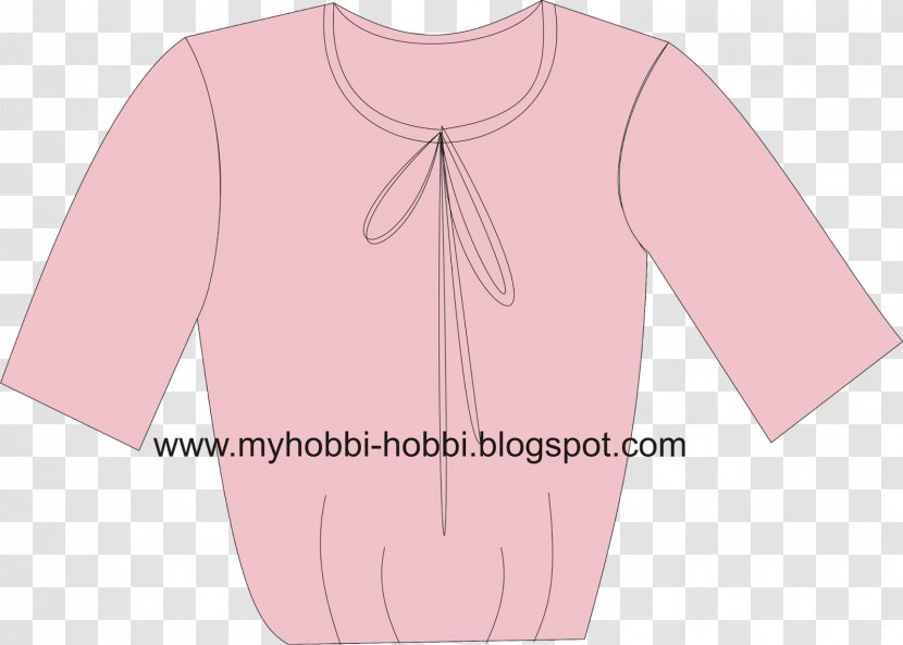Blouse Shoulder Sleeve Pink M Nightwear - Mature Tie Transparent PNG