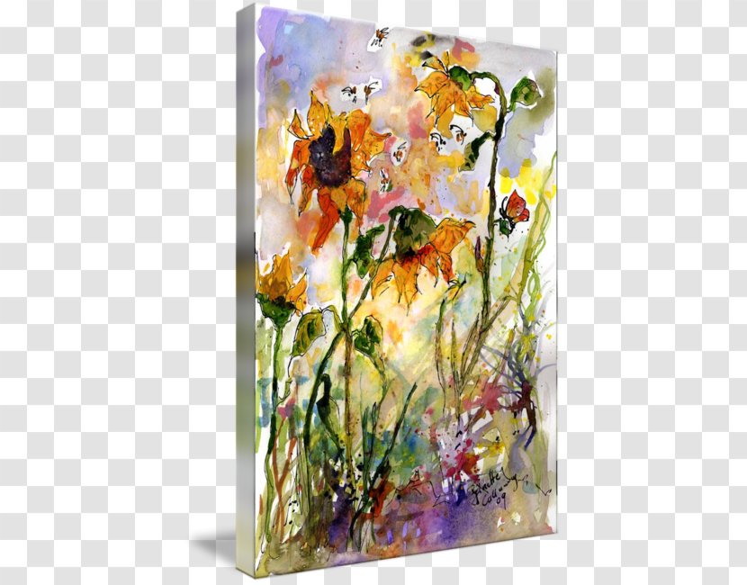 Floral Design Watercolor Painting Art Still Life Flower - Bee Transparent PNG