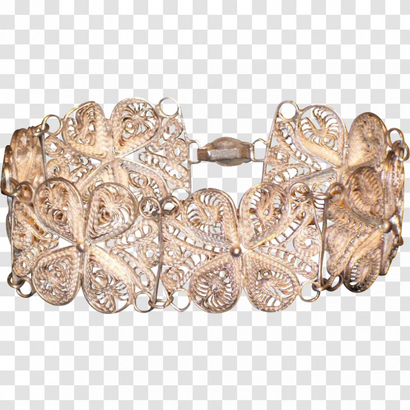 Bracelet Filigree Sterling Silver Antique Transparent PNG