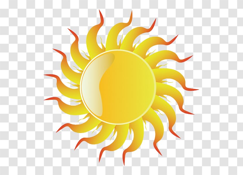 Clip Art - Orange - Cartoon Sun Transparent PNG