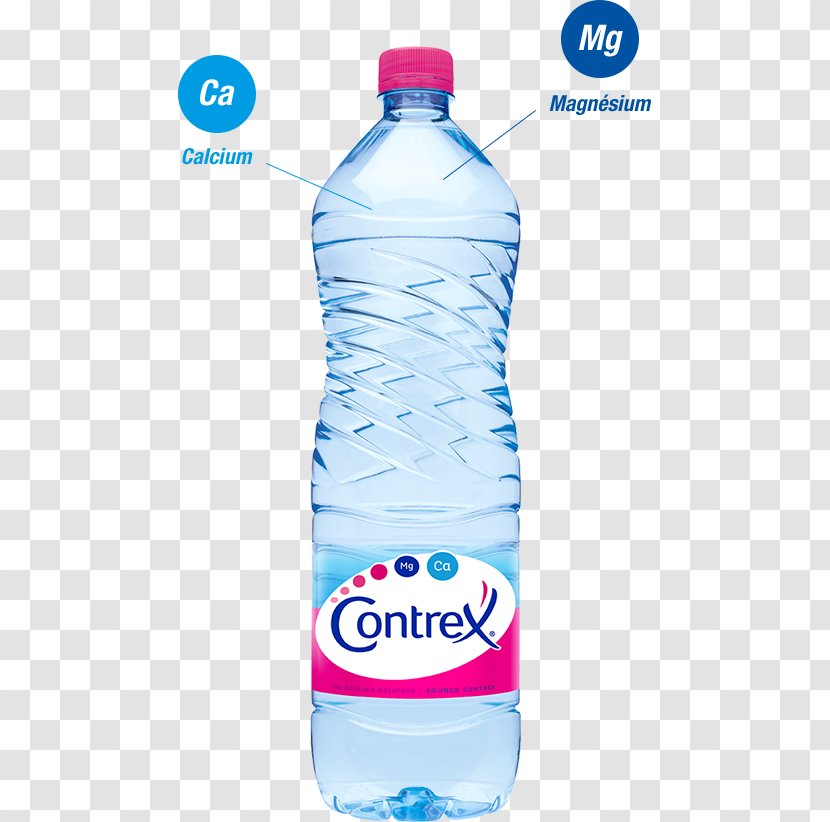 Carbonated Water Contrex Mineral Bottled - Bottle Transparent PNG