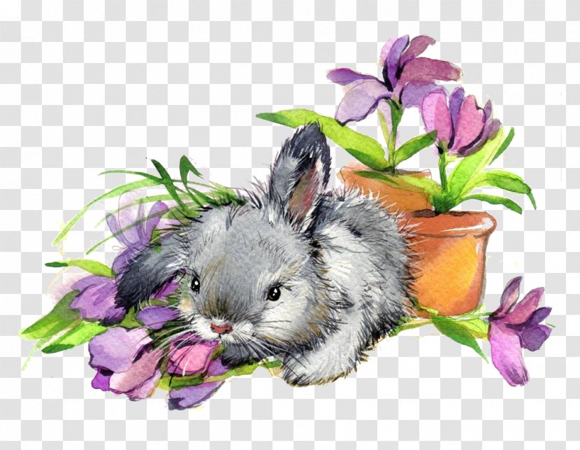Bugs Bunny Funny Rabbit Flowers Drawing Retro - Cartoon Transparent PNG