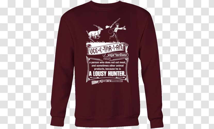 T-shirt Hoodie Sweater Sleeve - Brand - Maroon Vs Sweatshirt Transparent PNG