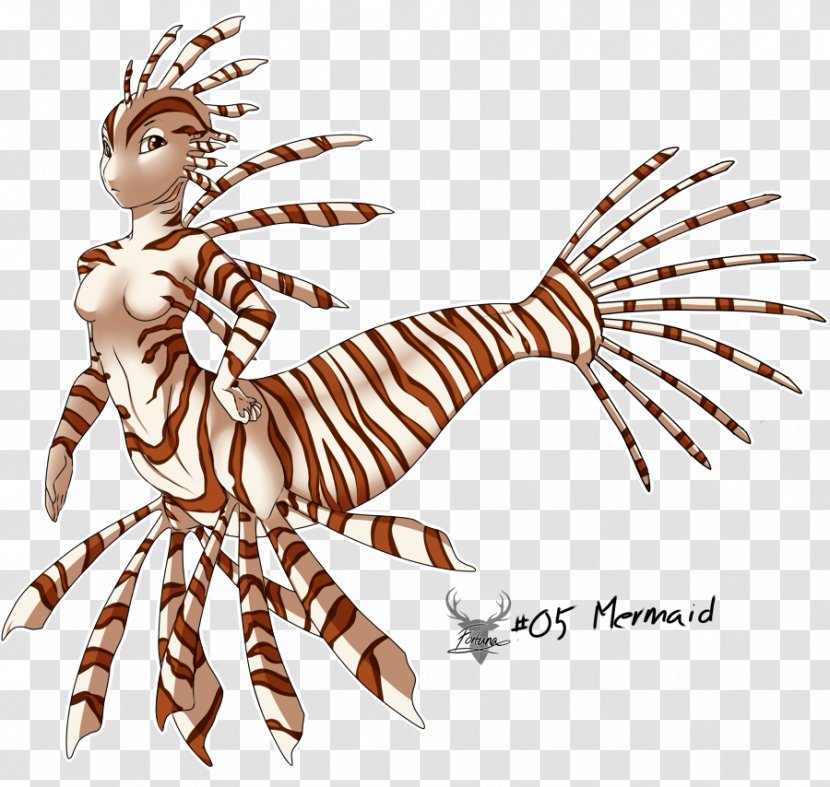 Red Lionfish Indo-Pacific Mermaid Tail - Indopacific Transparent PNG