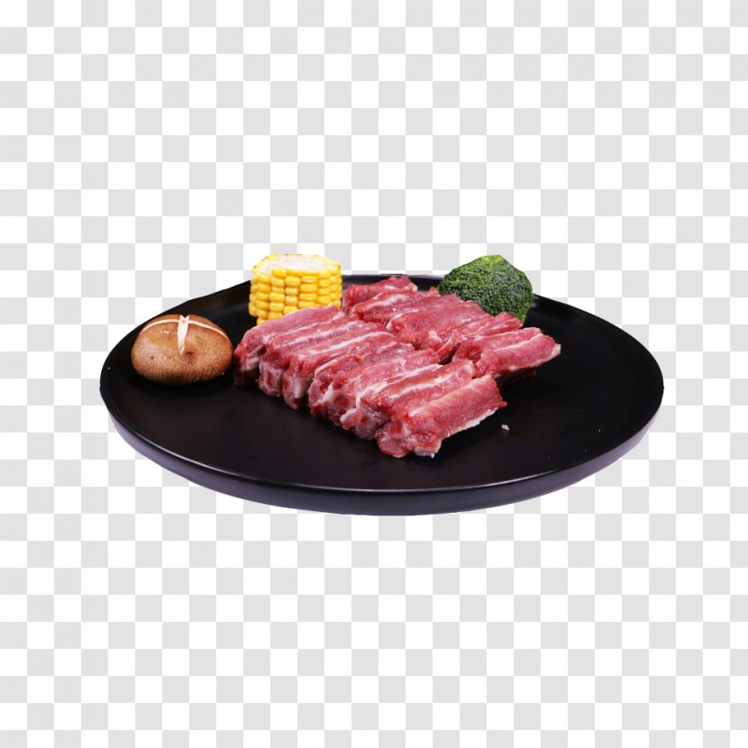 Spare Ribs Yakiniku Sirloin Steak Roast Beef - Silhouette - Product Corn, Pig Row A Dish Transparent PNG