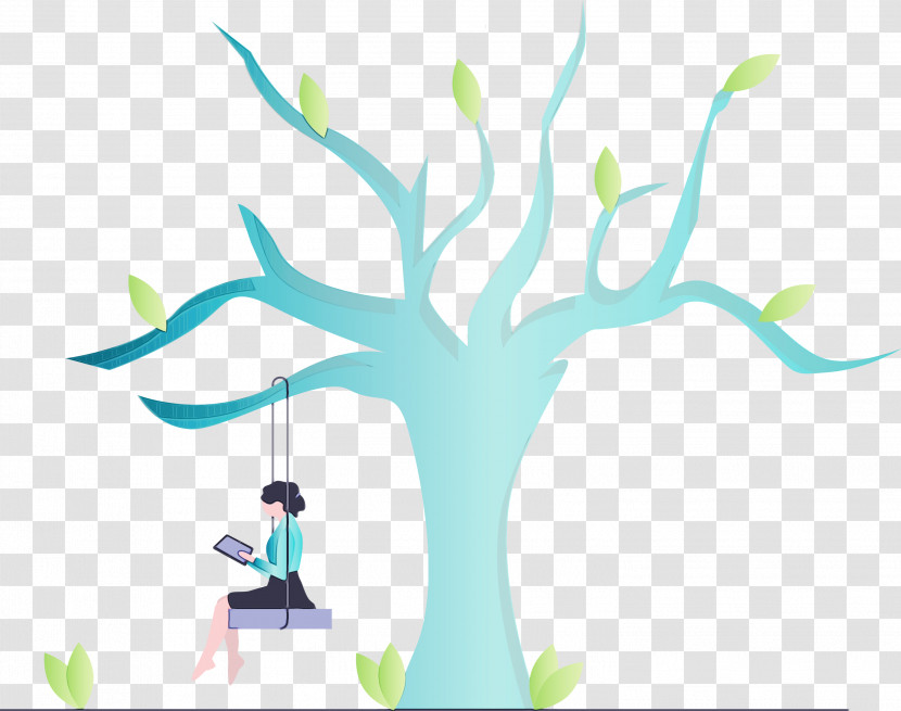 Green Tree Branch Line Plant Transparent PNG