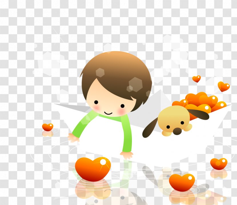 Willow Cartoon Animation - Orange - Children's Puppy Paper Boat Transparent PNG