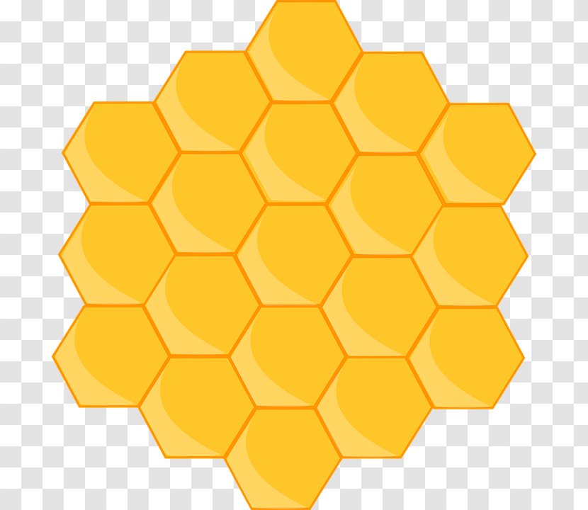 Honeycomb Bee Free Content Presentation Clip Art - Hexagon - Yellow Cliparts Transparent PNG