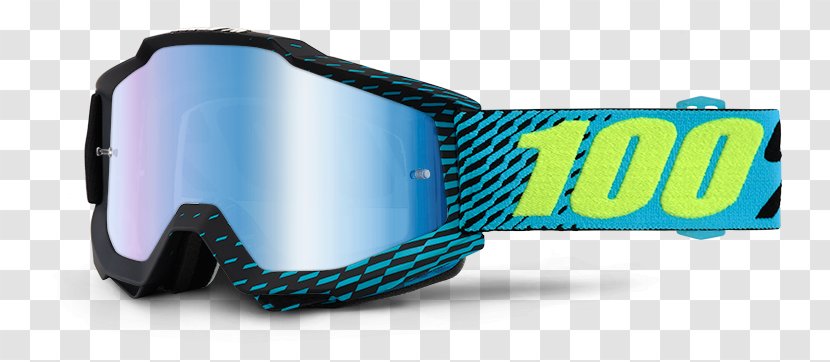 100% Accuri Goggles Motorcycle Motocross Side By - Glasses Transparent PNG