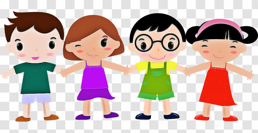 Cartoon People Social Group Friendship Child Transparent PNG