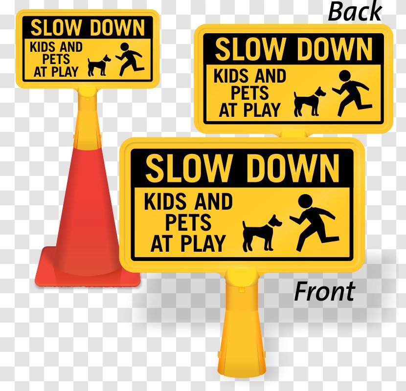 Slow Children At Play Warning Sign Parking - Child Transparent PNG