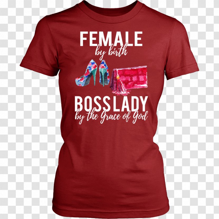 T-shirt Hoodie Sleeve Clothing - Red - Lady Boss Transparent PNG