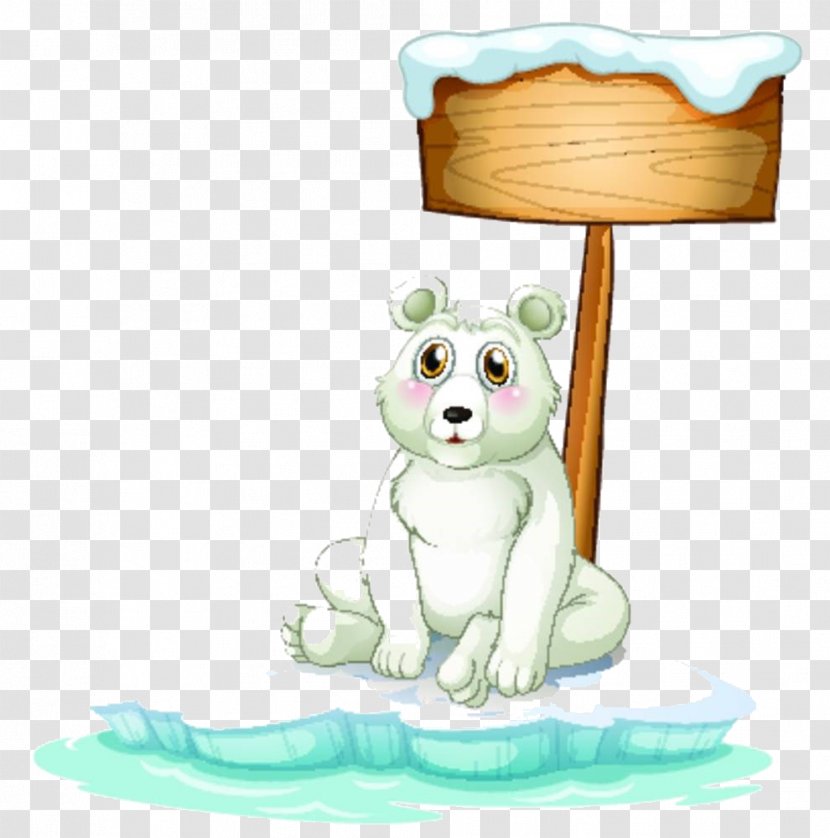 Polar Bear Illustration - Frame - Cartoon Material Transparent PNG