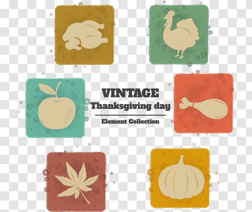 Turkey Thanksgiving Gratis - Dinner - Vintage Flat Element Transparent PNG