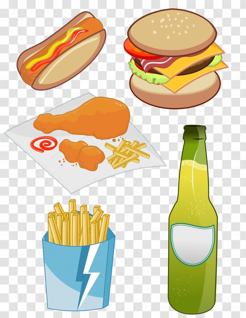 Fizzy Drinks Fast Food Hot Dog French Fries Junk Transparent PNG