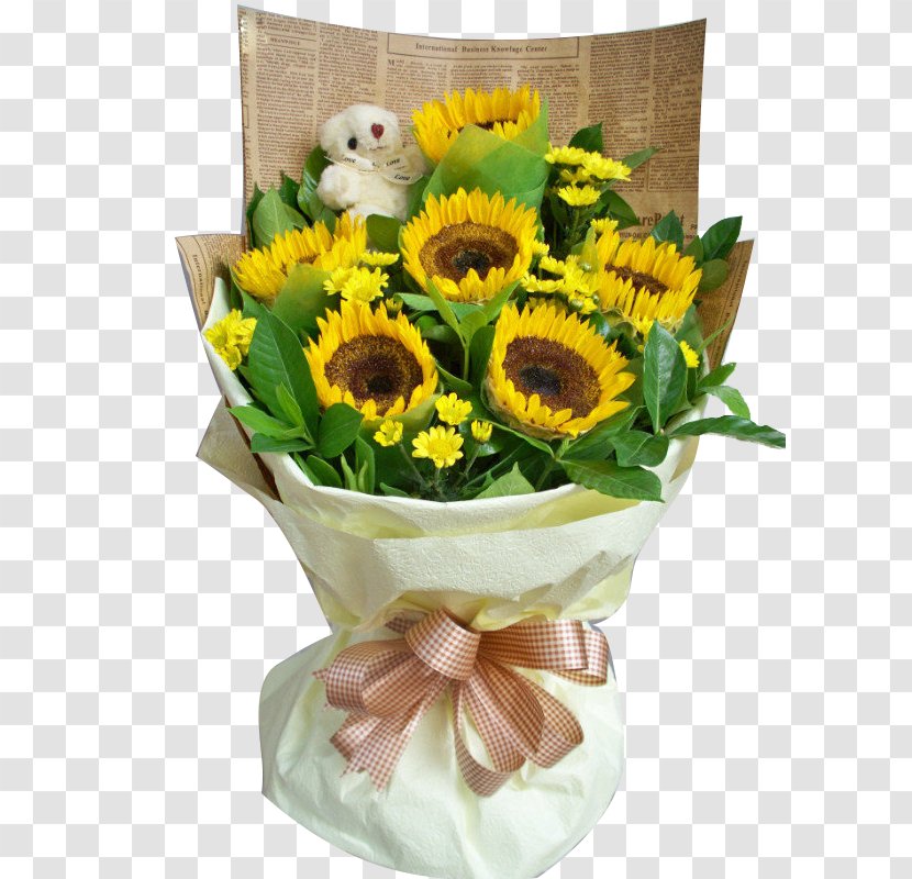 U6df1u5733u82b1u5e97 Flower Bouquet Nosegay U9001u82b1 - Silhouette - Bear Sunflower Transparent PNG