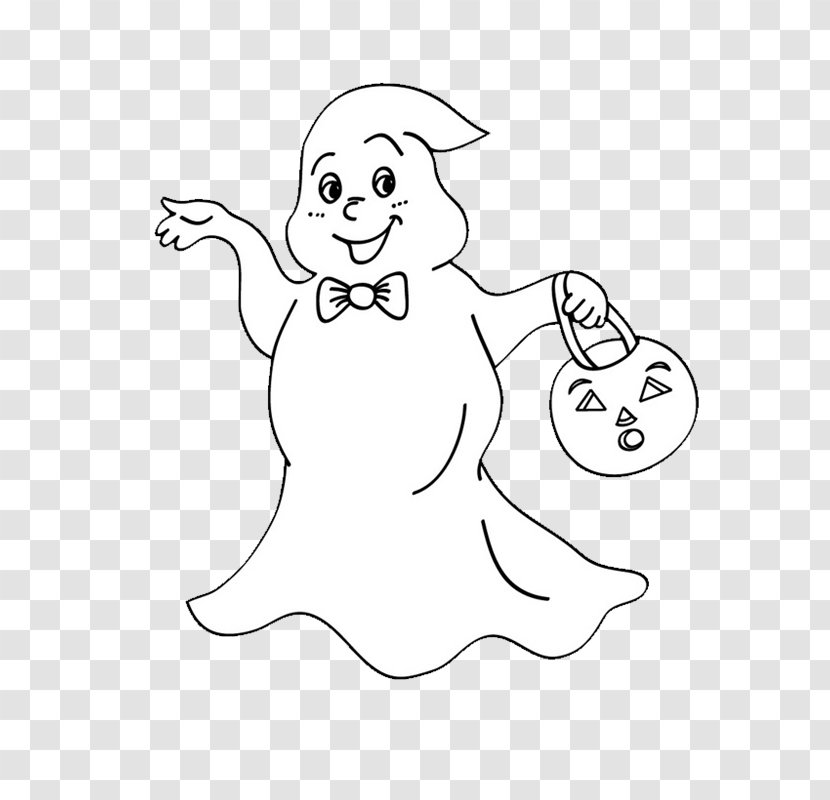 Coloring Book Ghost Halloween Child Jack-o'-lantern - Silhouette Transparent PNG