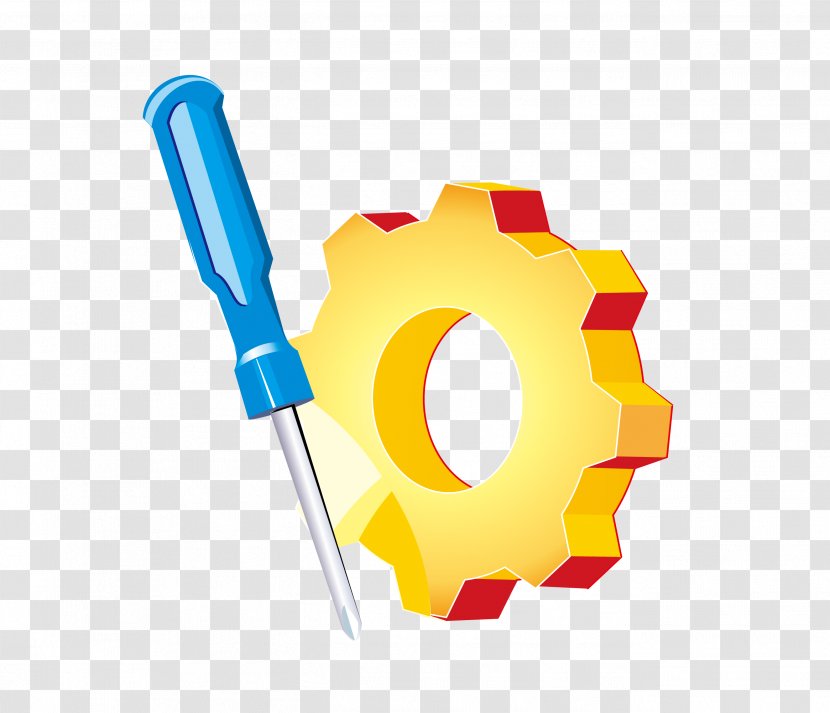 Computer Network Clip Art - Industry - Maintenance Tools Screwdriver And Gear Transparent PNG