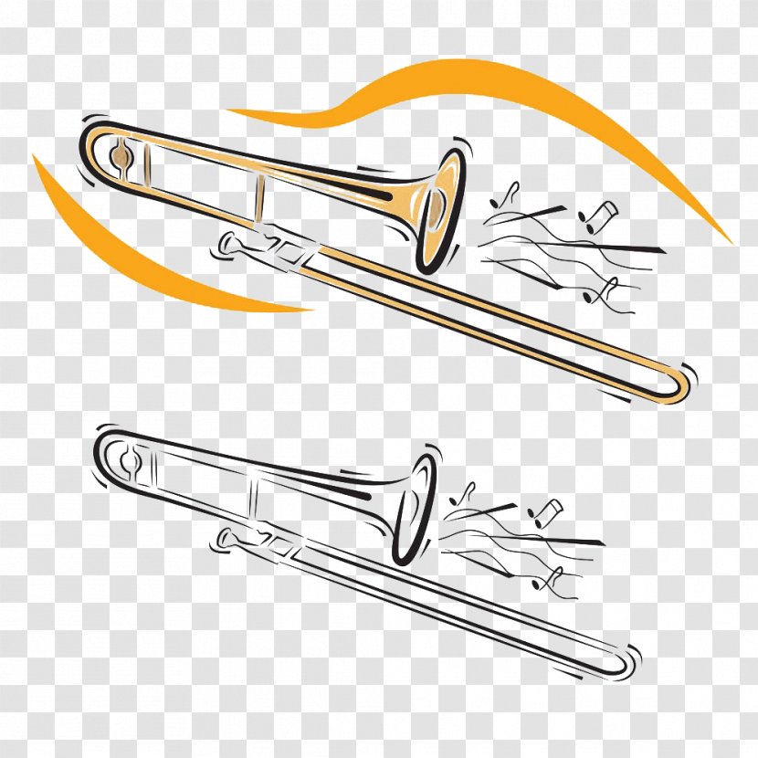Musical Instrument Trumpet Brass Illustration - Watercolor - Hand-painted Transparent PNG