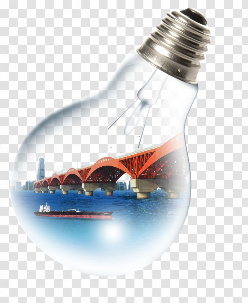Advertising Poster Energy Conservation Environmental Protection - Scientific Outlook On Development - Light Bulb In The Bridge Saving Transparent PNG