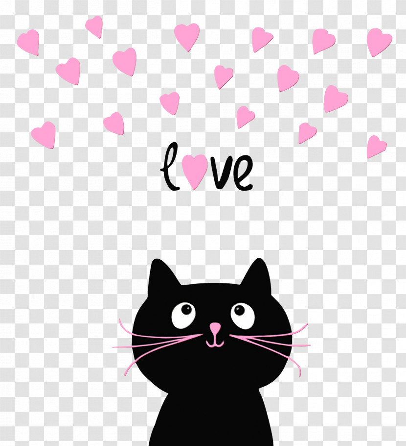 Cat Kitten Pink Cat Black Cat Whiskers Transparent PNG