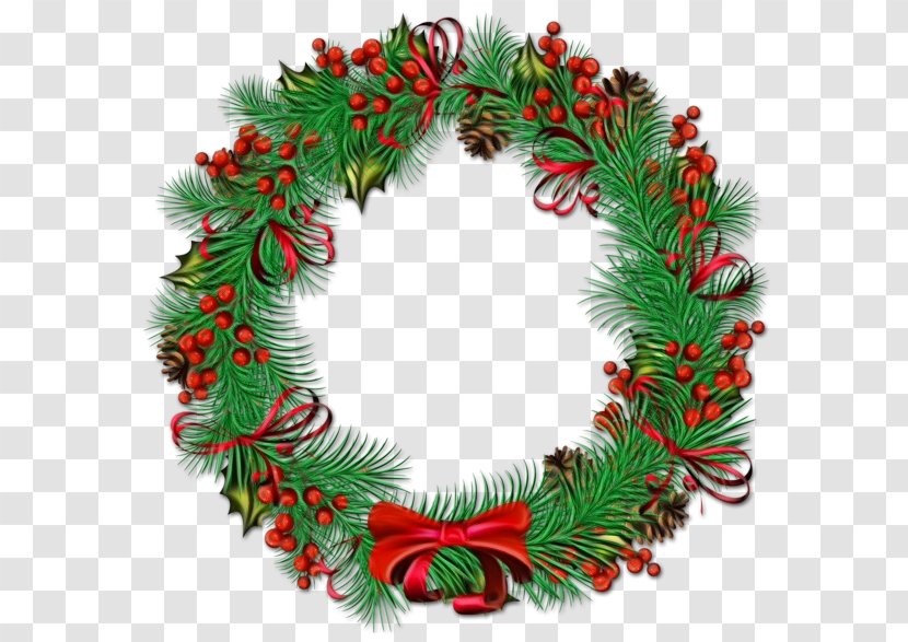 Wreath Christmas Day Clip Art Santa Claus - Colorado Spruce - Vascular Plant Transparent PNG