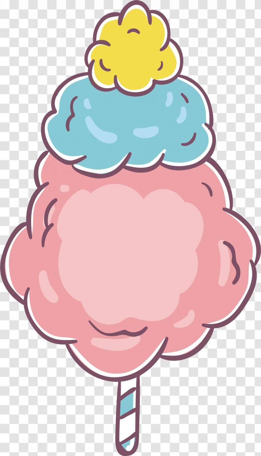 Cotton Candy Lollipop Zefir Sugar - Art - Combination Colored Transparent PNG