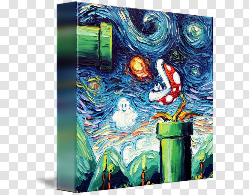 Super Mario Bros. 2 The Starry Night Luigi - Bros - Van Gogh Transparent PNG
