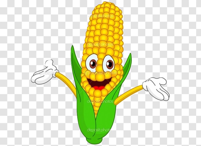 Corn On The Cob Maize Sweet Cartoon - Yellow - Vegetable Transparent PNG