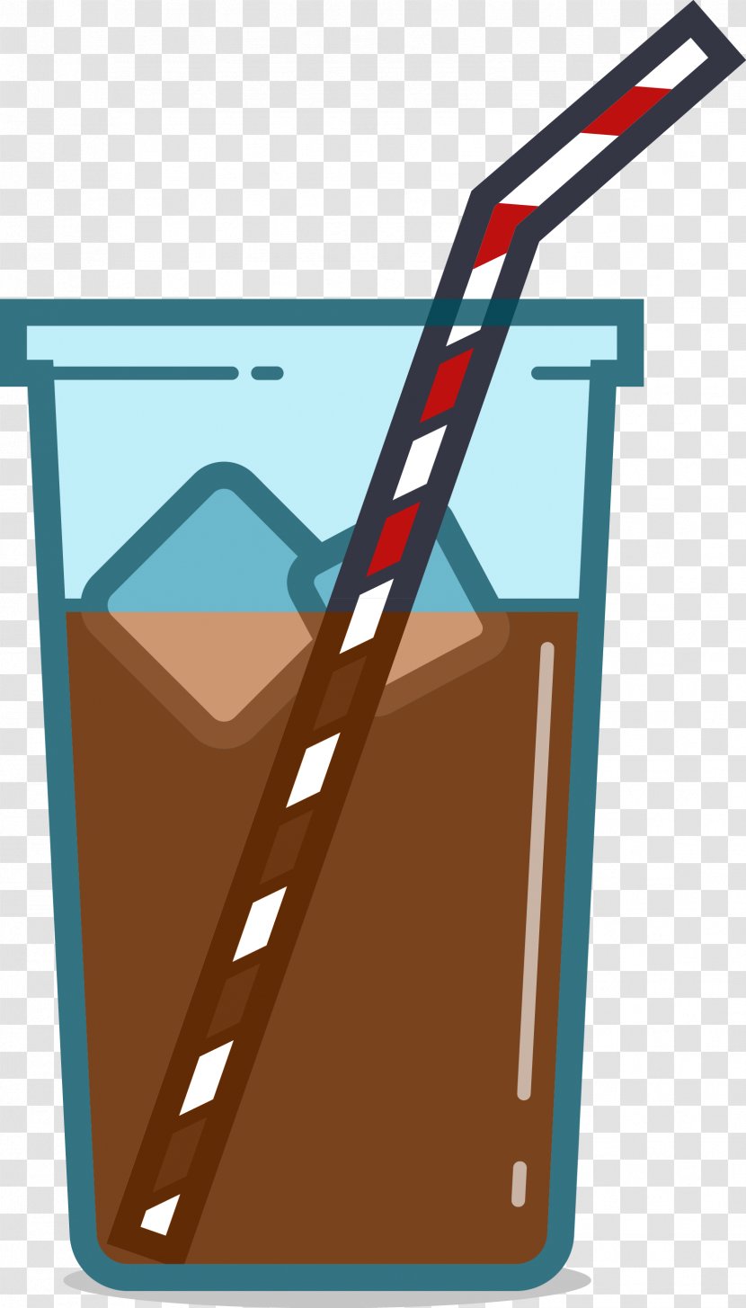 Ice Cream Iced Coffee Cappuccino Milkshake - Drinking Straw - With Cartoon Transparent PNG