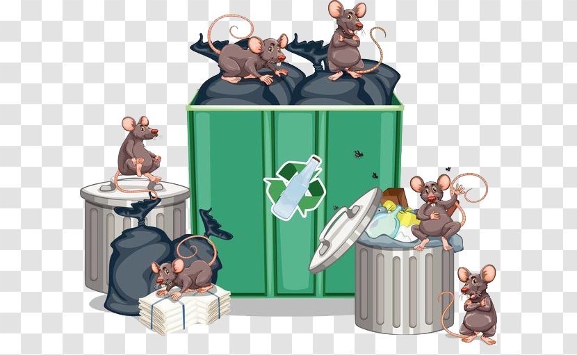 Brown Rat Waste Container Stock Photography Illustration - Human Behavior - Rats Next To The Garbage Can Transparent PNG