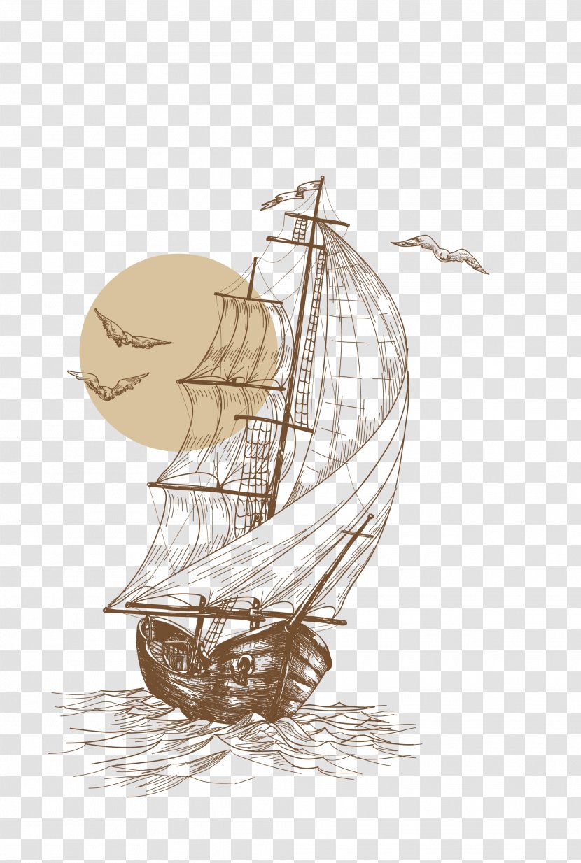 Sailboat Drawing Sailing Ship - Lines Transparent PNG