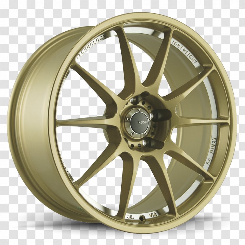 Car Konig Wheels Co Rim Tire - Gold Paint Transparent PNG