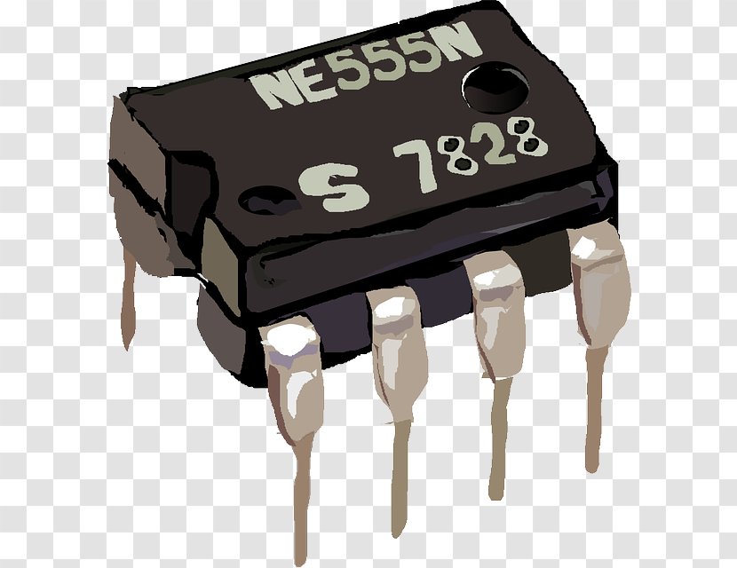 Integrated Circuits & Chips Electronics 555 Timer IC Electronic Circuit - Electric Current - Operational Amplifier Transparent PNG