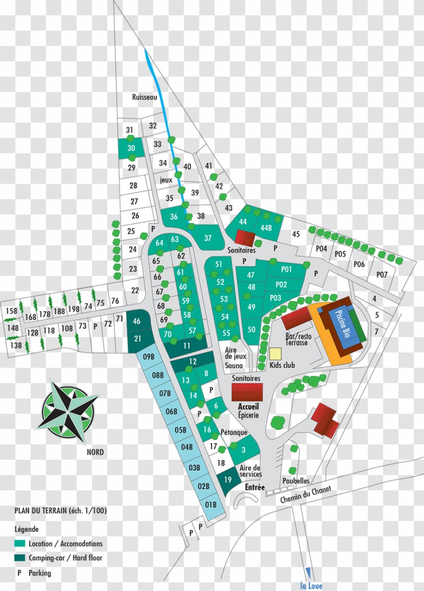 Le Chanet Campsite Map Park Loue - Urban Design Transparent PNG