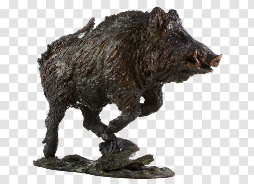 Wild Boar Peccary Cattle Bronze Sculpture - Pig Like Mammal Transparent PNG