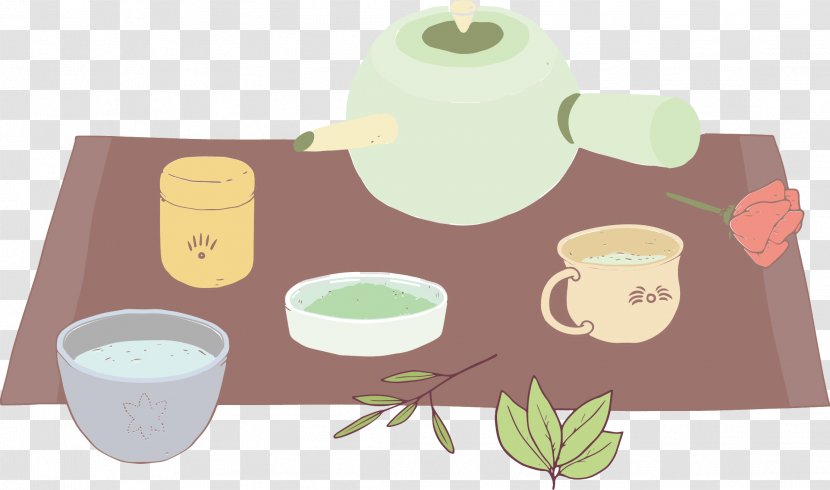 Green Tea Yum Cha Teaware - Still Life - Vector Transparent PNG