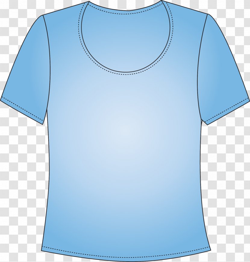 T-shirt Shoulder Sleeve Outerwear - Blue Lady Transparent PNG