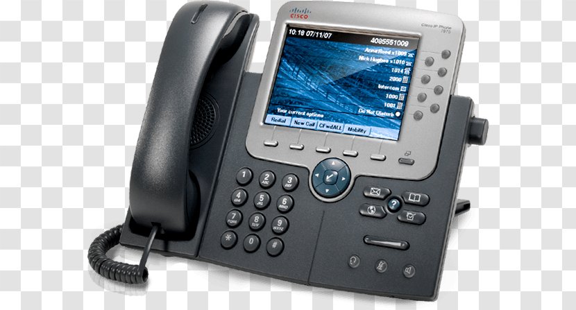 VoIP Phone Voice Over IP Telephone Cisco 7975G Systems - Softphone - Jabra Headsets For Office Phones Transparent PNG