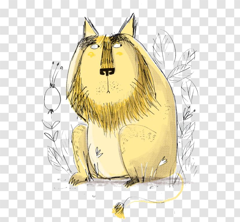 European Illustrators For Kids El Silbido Del Lobo Handmade Illustration - Yellow - Cartoon Lion Transparent PNG