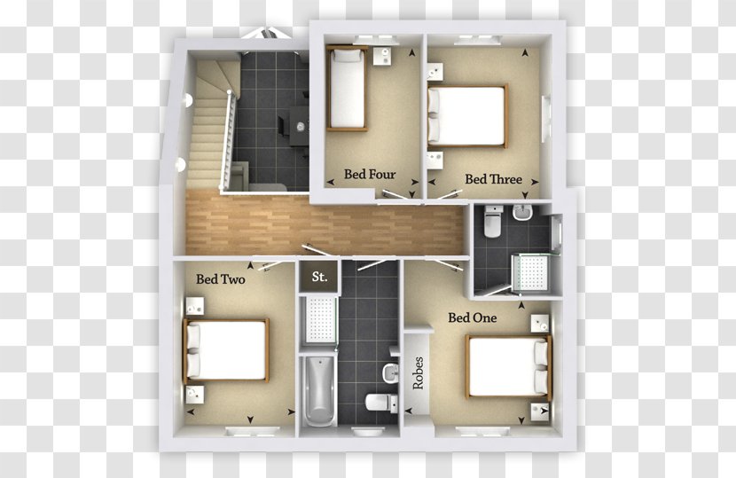 Bedroom Floor Plan Storey House Transparent PNG