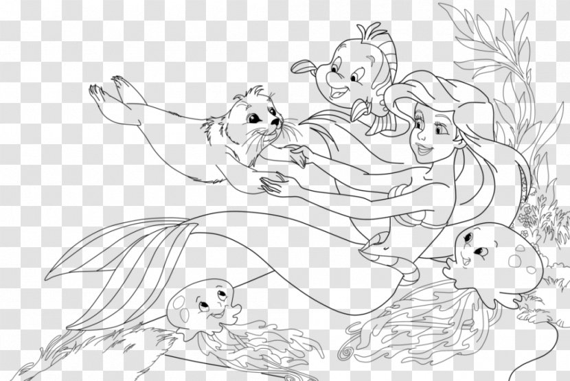 Ariel The Prince Melody Coloring Book Mermaid - Frame Transparent PNG