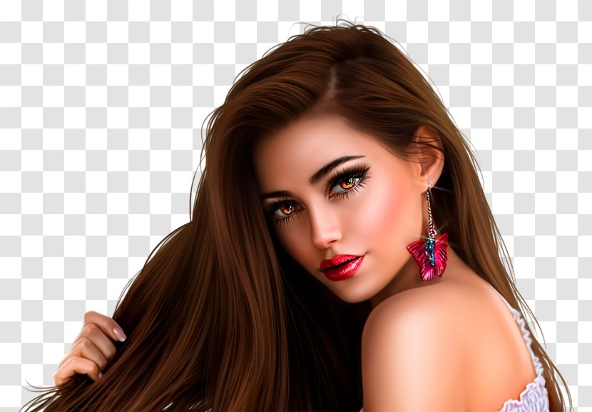 Hair Coloring Eyebrow Beauty Human Color Woman - Heart - Long-haired Transparent PNG