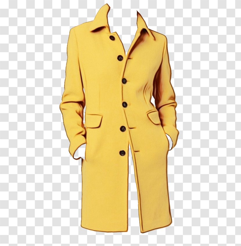 Clothing Yellow Outerwear Trench Coat - Sleeve Formal Wear Transparent PNG